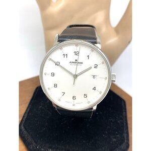 Junghans Form A Men's Watch 027/4731.00 Automatic White Dial Black Leather 39mm